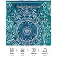 thumbnail image 5 of Teal Blue Boho Wrap Around Bed Skirts for Queen Bed 18" Drop,Bed Skirt with Adjustable Elastic Belt Dust Ruffle Bed Valance for Bedroom Hotel Retro White Rustic Flower Ethnic Pattern Bed Frame Cover, 5 of 7