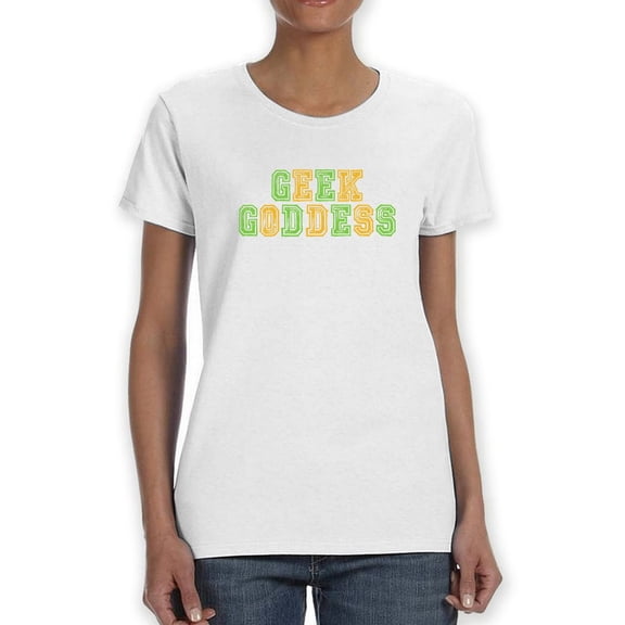 Geek Goddess Varsity Graphic Quote Women White T-Shirt, Female Large