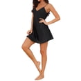 thumbnail image 4 of INSPIRE CHIC Womens Satin Nightgowns V Neck Lace Back Slip Mini Sleep Dress Soft Casual Nightshirt Sleepwear Short Chemise S Black, 4 of 6