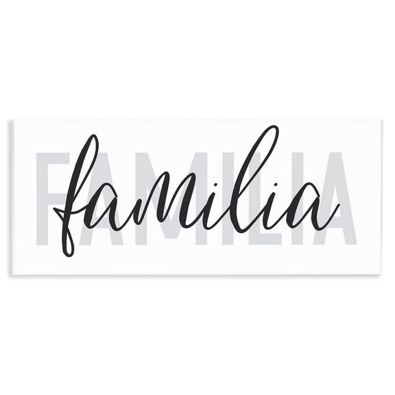 Stupell Industries Familia con Diseño Minimalista Typography and Symbols Painting Unframed Art Print Wall Art, 17 x 7