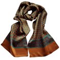 thumbnail image 2 of Men's 100 Silk Neck Scarf Double Layers Fashion Scarves Neckerchief Formal Casual Business, 2 of 3