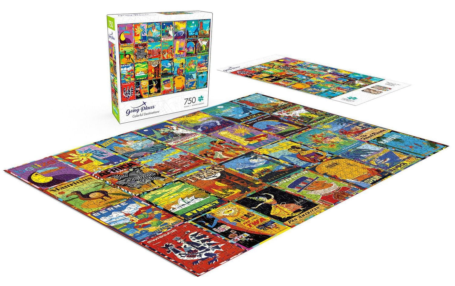 Buffalo Games Le puzzle Going Places Colorful Destinations en 750 pièces