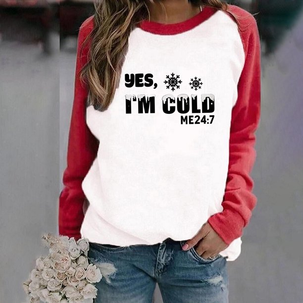 ICHUANYI Clearance Hoodies For Women Long Sleeve Sweatshirts Womens Casual Loose Fit Printed Shirts For Outdoor(Red, XL) ICHUANYI WER2023081503036