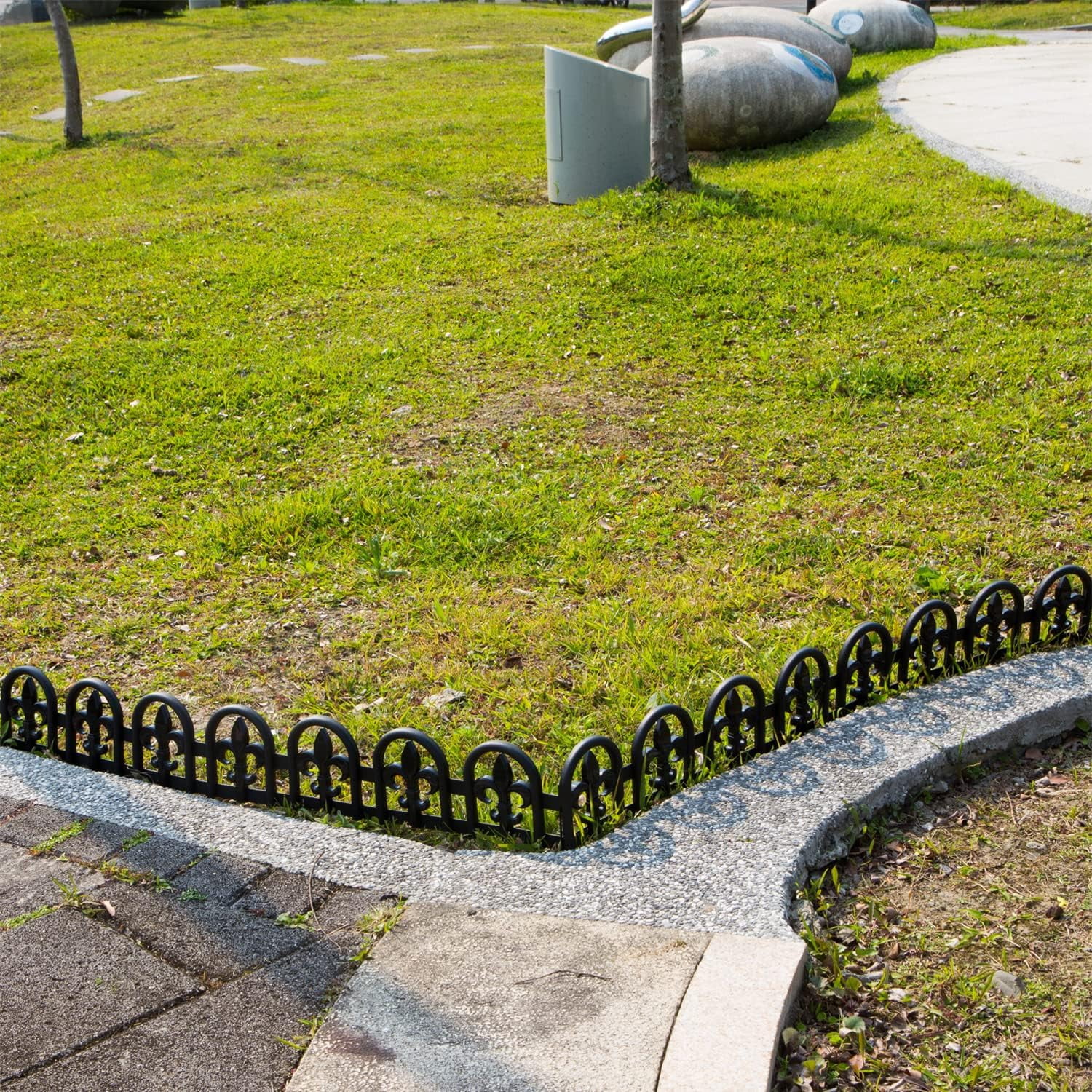 Black Garden Border Edging - 15pcs Decorative Lawn Landscape Panels - 20ft Kit