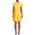thumbnail image 3 of Time and Tru Women's Short Sleeve Tiered Knit Dress with Pockets, 3 of 5