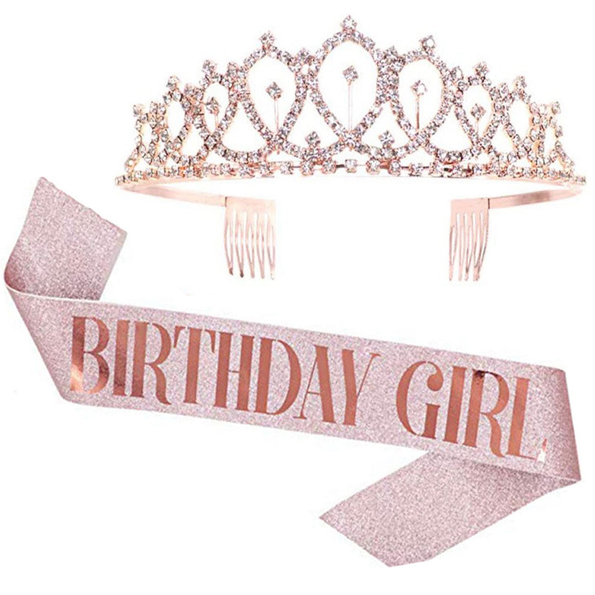 Birthday Girl Sash Tiara Set Happy Birthday Party Decoration Supplies Gift - Walmart.com