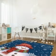 thumbnail image 4 of Christmas Area Rug 4x6ft Snowman with Cap Xmas Snowflake Navy Blue Non-Slip Washable Square Rugs Soft Felt Indoor Floor Mat for Bedroom Kitchen Living Room Bathroom, 4 of 8