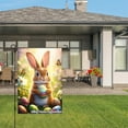 thumbnail image 3 of Easter Bunny Holding Colorful Egg With Butterflies And Flowers Garden Flag For Home Outdoor Garden Yard Decor 12x18 Inch, 3 of 5