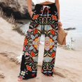 thumbnail image 2 of YUANGUANST Womens Dress Pants Women's Boho Wide Leg Palazzo Pants Womens Cotton Casual Loose Pants Comfy Work Pants With Long Casual Wide Leg Business Work Casual Pants, 2 of 4