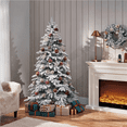 thumbnail image 4 of Alden Design 6 Ft. Pre-Lit Snow Flocked Christmas Tree with 400 White LED Lights, Green, 4 of 12