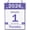 Purple, variant on 2026 Daily Wall Calendar, Page per Day with Large Print Dates, 365 Day  off Wall Calendar for Seniors   Office School Dorms, 8.5" x 6",   Calendars with  String, Cyan