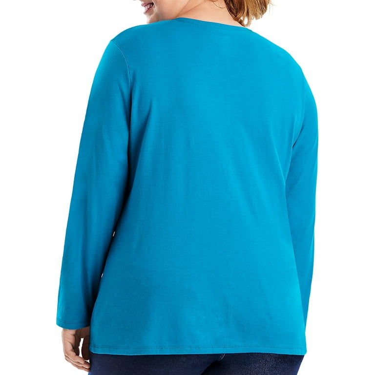 JMS by Hanes Plus-Size Women's Long-Sleeve Scoopneck Tee - Walmart.com