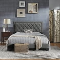 thumbnail image 3 of Weston Home Brielle Black Finish Frame with Velvet Upholstered Platform Bed, Queen, Gray, 3 of 9