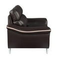 thumbnail image 5 of Titan Furnishings 69" Modern Leather Loveseat in Brown, 5 of 17