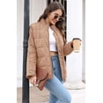 thumbnail image 3 of Women's Causal Lightweight Quilted Jackets Long Sleeve Oversized Warm Winter Zip Up Coat with Pockets, 3 of 6