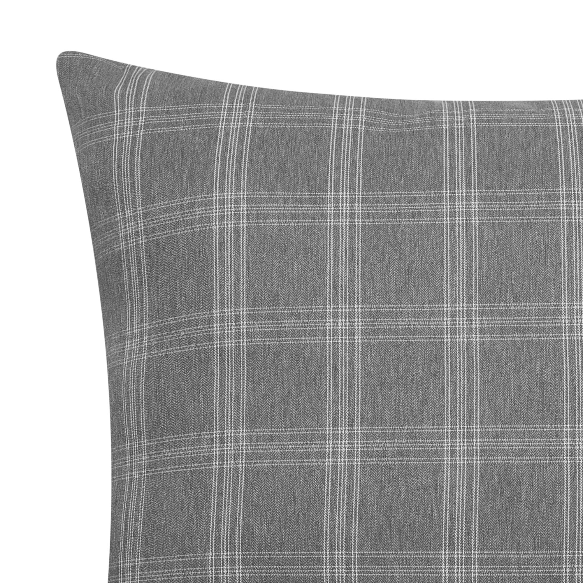 Mainstays Plaid Decorative Throw Pillow, 18x18", Grey