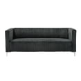 thumbnail image 4 of Home Design Gavin 2-Piece Velvet Living Room Set with Loveseat and Sofa, Square Arm Design, Channel Tufted Upholstery, Gray, 4 of 6