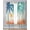Red Orange Gray Blue Mint Green, variant on Boho Summer Beach Sheer Curtains 45 Inch Length 2 Panels Set for Living Room/Bedroom, Abstract Tropical Palm Trees Burlap Kitchen Curtains Grommet Semi-Sheer Curtains Window Treatments 42"x45"x2