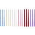 18 pcs Unscented Festive Pastel Colors Taper Candle, 10 Inch x 5/8 Inch