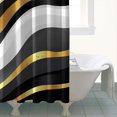 thumbnail image 4 of Black White Gold Wave Marble Shower Curtain 84"x72" ,Bathroom Decorative Shower Curtains Set with 12 Hooks,Modern Waterproof Washable Shower Curtain, 4 of 6