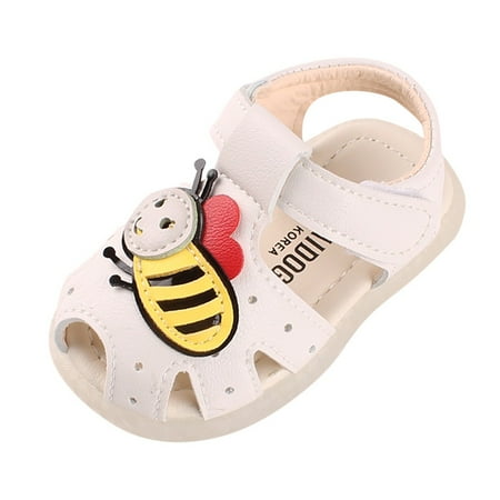 

yinguo toddler kids baby girls hollow out party bee leather shoes sandals beige 24