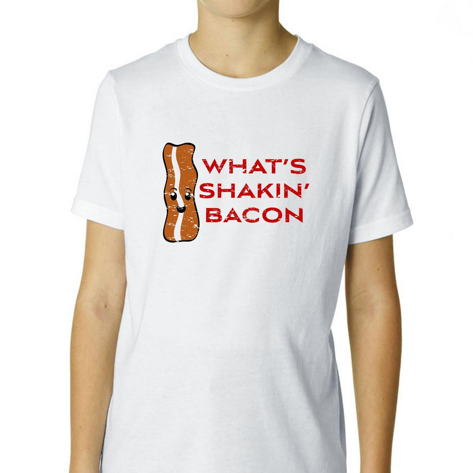 What's Shakin' Bacon Funny Shaking Bacon Love Boy's Cotton Youth T