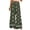 Army Green, variant on Women's Boho Print Wide Leg Pants High Waist Vacation Casual Beach Travel Daily Flowy Palazzo Trousers with Pockets