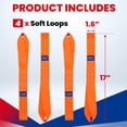 thumbnail image 3 of MOCA 4-Pack Soft Loop Tie Down Straps 4,000 Load Capacity & 12,000 Lbs Breaking Strength 1.6 x 17 inches Heavy Duty Tie Down Straps for Securing ATV, UTV, Motorcycles, Scooters & Dirt Bikes(Orange), 3 of 8