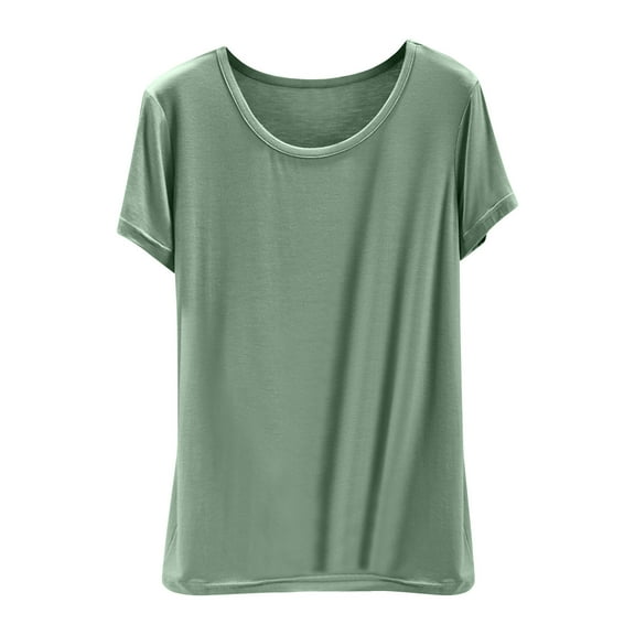 Bixock Summer Tops for Women,Short Sleeve Shirts for Women,Blouse for Women Solid Color V Neck Washable Casual Lightweight Comfy Tops