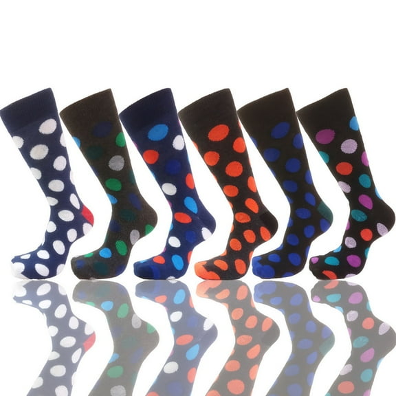 USBingoshop 6 Pairs Men's Argyle Fashion Cotton Casual Dress Socks Soft Crew Socks