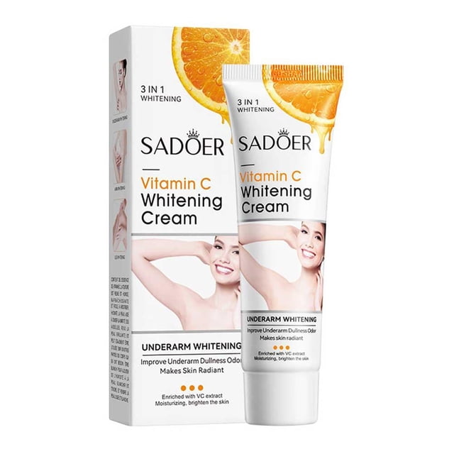 Ruifaya Crema blanqueadora con vitamina C Crema blanqueadora para axilas para zonas oscuras;