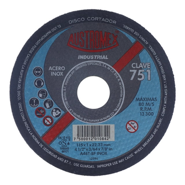 disco para corte de acero inoxidable 4 1/2 pulgadas austromex