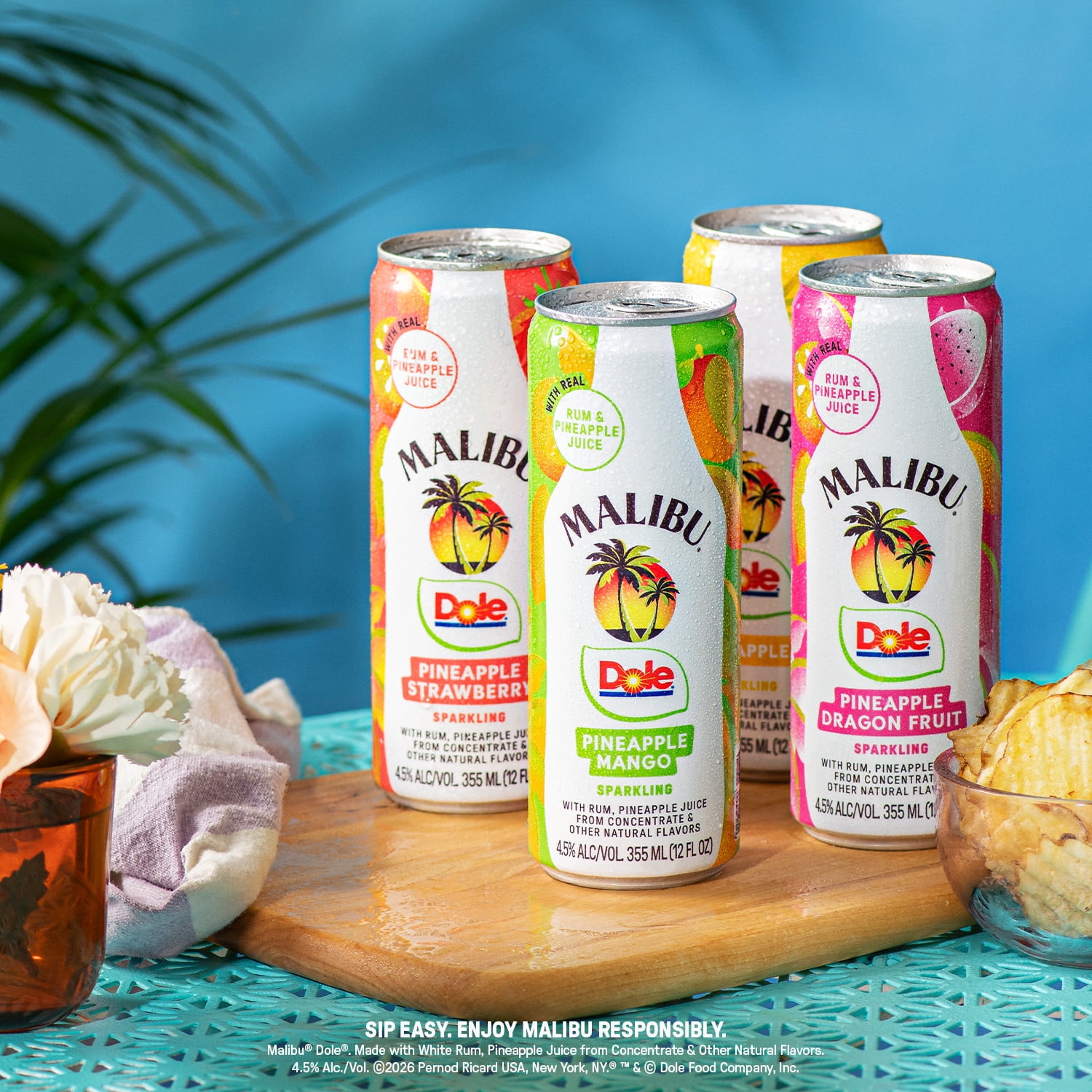 Malibu Dole Ready to Drink Variety 8 Pack, 12 oz Cans, 4.5% ABV