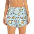thumbnail image 2 of Xecao's Rabbit Burger Coffee for a double-layer running short for women, perfect for gym, tennis, and more, featuring a convenient pocket., 2 of 9