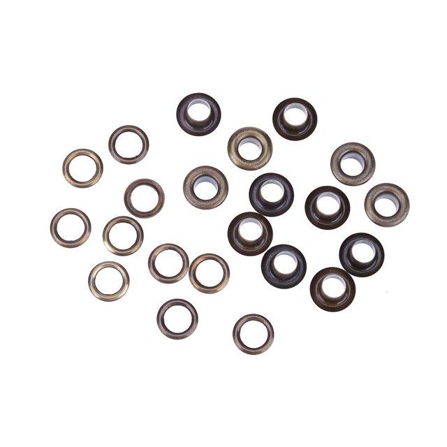 100 Juegos Ojales Con Arandela Ojal Reparación Artesanal Cuero (bronce) (6 Mm)