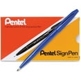 thumbnail image 2 of Pentel Fiber-tipped Sign Pens Bold Pen Point - Blue Water Based Ink - Fiber Tip - 12 / Dozen, 2 of 4