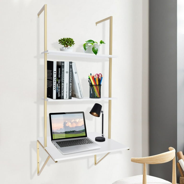 White ladder shelf desk discount