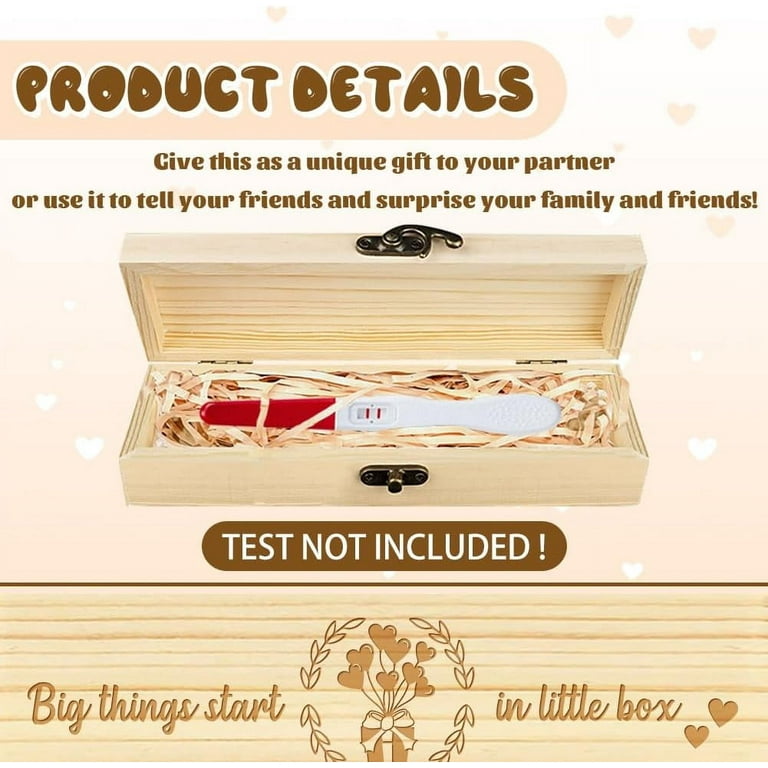 Pregnancy Test Keepsake Box Love Balloon Wooden Pregnancy - Main Image