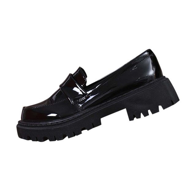 Black Women'S Casual Loafers With Medium Heel For Spring And Summer Designed For Leisure Time And Easy Wear