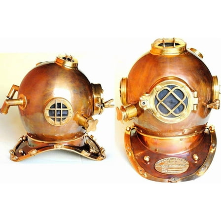 Vintage Collection Antique Nautical Brass Divers Helmet Copper Finish