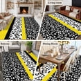 thumbnail image 5 of 6'x9' Area Rugs, Black Yellow Indoor Outdoor Area Rug for Living Room Bedroom, Garden Floral Stripe Aesthetic Flower Boho Washable Bathroom Rugs Kitchen Floor Carpet Mats Home Decor Aesthetic, 5 of 8
