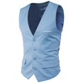 thumbnail image 1 of Plus Size Men Solid Color Suit Vest Single Breasted Business Waistcoat, 1 of 5