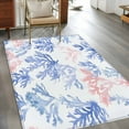 thumbnail image 3 of 3'x5' Area Rugs, Blue Pink Coral Indoor Outdoor Area Rug for Living Room Bedroom, Summer Coastal Beach Ocean Washable Bathroom Rugs Kitchen Floor Carpet Mats Home Decor Aesthetic, 3 of 8