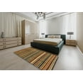 thumbnail image 4 of Ahgly Company Indoor Round Abstract Red Brown Abstract Area Rugs, 4' Round, 4 of 6