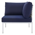thumbnail image 4 of Sofa Corner Chair, Sunbrella, Aluminum, Metal, Steel, Blue Navy, Modern Contemporary Urban Design, Outdoor Patio Balcony Cafe Bistro Garden Furniture Hotel Hospitality, 4 of 7