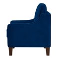 thumbnail image 3 of Hassch Contemporary Velvet Accent Armchair, Upholstered Single Sofa Chair with Sturdy Solid Wood Frame, Stylish Lounge Chair for Living Space, Home Office (Navy), 3 of 7