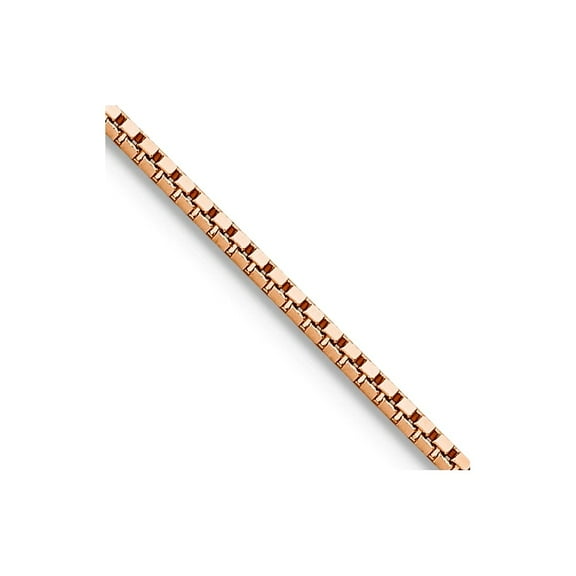 14k Rose Gold .95mm Box Chain Necklace 24 Inch Chain Necklace for Women and Men - 3.8 Grams