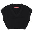 thumbnail image 5 of Socal Look Women's Sleeveless V-Neck Sweater Top in Stretchable Viscose Blend Black, 2XL, 5 of 5