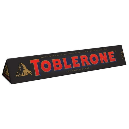 80 pack : Toblerone Swiss Dark Chocolate with Honey and Almond Nougat,