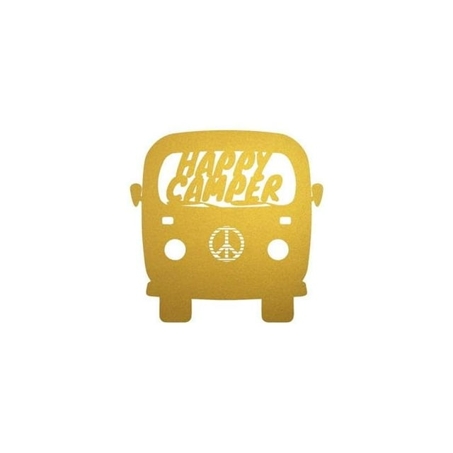 Central Coast Designs HAPPYCAMPERVAN-24GLD 20 x 24 Po Camping-Car de Paix en Acier Coupe Laser Sign&44; Or Riche